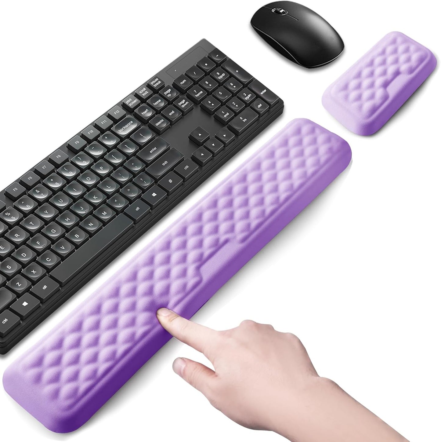Keyboard Wrist Rest Mouse Wrist Support, Memory Foam Wrist Rest Pad for Computer Laptop, Ergonomic Wrist Cushion Support for Typing Pain Relief, Gaming Home Office, Pink