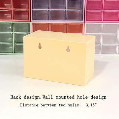 Feadily 4PCS Small Drawer Organizer for Desk, Desktop Drawer Organizer with 9 Clear Drawers, Plastic Desktop Storage Drawers 7.1 Inch x 3 .9 Inch x 4.7 Inch, White