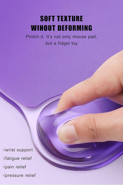 Mouse Pad with Wrist Rest, Soft Cloud Gel Keyboard Mouse Pad Set with Hand Wrist Support, Cute Non Slip Office Desk Accessories for Comfort/Pain Relief/PC Gaming/Computer/Laptop, (Clear Cloud)