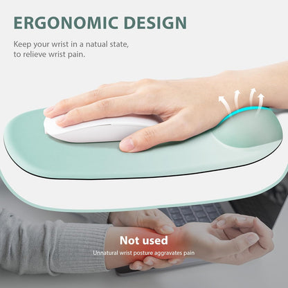 Ospelelf Wrist Rest for Keyboard and Mouse Ergonomic Mouse Pad with Wrist Support Memory Foam Wrist Rest for Computer Keyboard,3-in-1 Gel Mouse and Keyboard Pad for Office Geometry Green