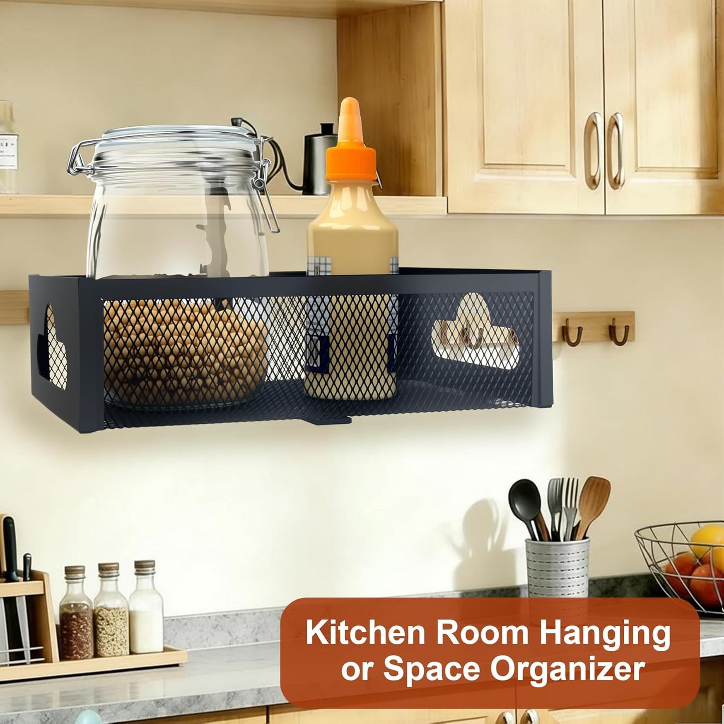 Under Desk Organizer 360° Swivel,under Desk Drawer, Clamp-On No Drill Installation,Sturdy Mesh Storage Drawer for Office,Drawing Room and Kitchen Room,Art Supplies and More(Without Cup Holder)
