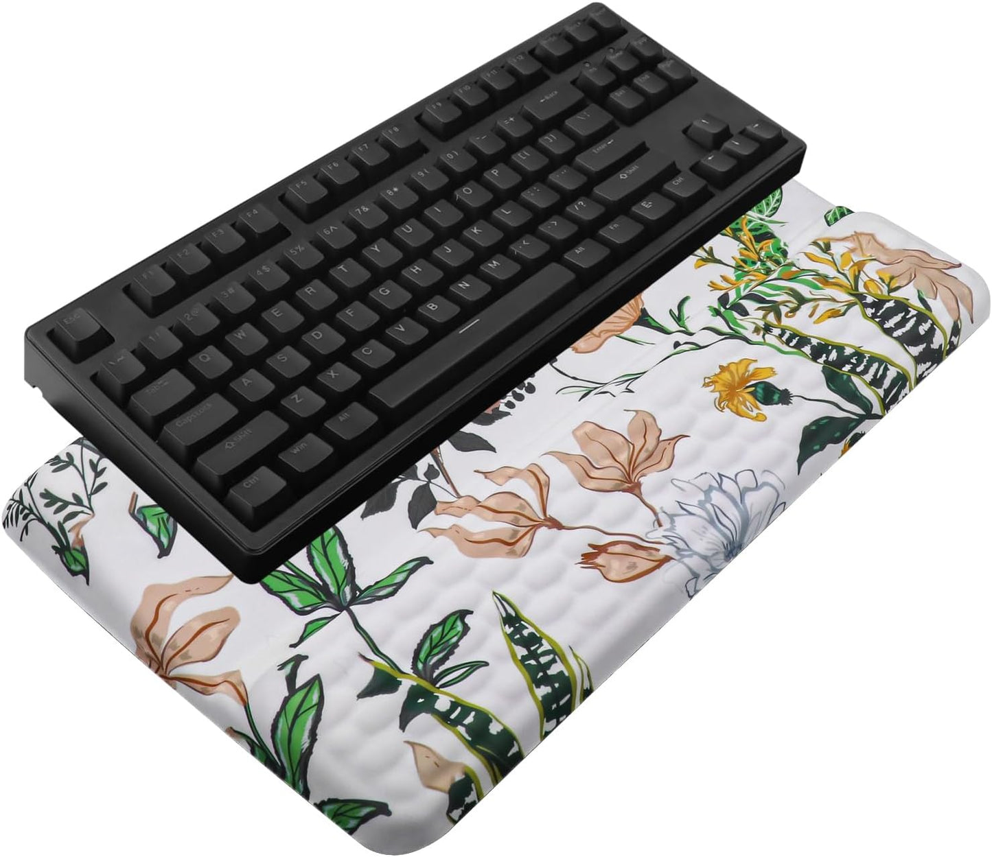 Computer Keyboard Stand with Wrist Rest, Ergonomic Tilted Keyboard Holder - Keyboard Riser with Wrist Pad - Keyboard Tray Support for Office Home - Black