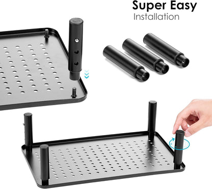 LOTEYIKE TV/Monitor Riser Desktop Stand, Flat Screen, Sturdy Metal Laptop Computer Shelf for Printer, iMac, 3 Height Adjustable PC with Mesh Platform , 2 Pack