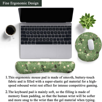 Ghost Book Mousepad with Wrist Rest Halloween Computer Keyboard Mouse Pad Black Cute, Mouse Pad with Wrist Rest for Computer Keyboard, 2 In1 Mousepad with Wrist Support Easy Typing&Relieve Wrist Pai
