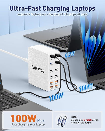 USB Charging Station (900W),12-Port USB C Charger Block with Dual 100W PD USB-C Fast Charging Station Hub for MacBook Pro/Air/All iPad Phone 17/16 15/14/13/Pro Max/Samsung Galaxy Note (Black)