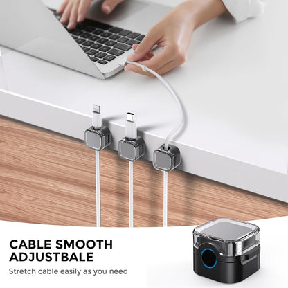 AhaStyle 6 Pack Magnetic Cable Organizer [1s Lock] Cord Holders Clips Strong Adhesive Cord Keeper [Smooth Adjustable] Hide Wire Cord Organizer for Nightstand Kitchen Car Office (Lavender)