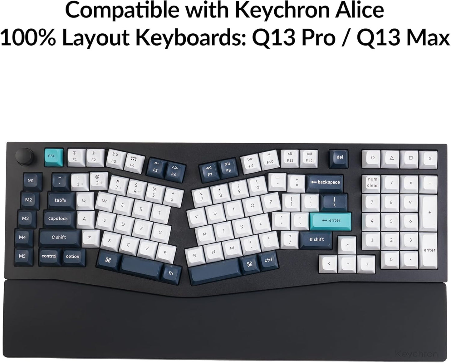 Silicone Wrist Rest for Keychron K10 Pro / K10 Max/ K10 HE / Q6 / Q6 Pro / Q6 Max / Q6 HE / V6 / V6 Max, 17.6" Non-Slip Palm Rest, 100% Full-Sized Mechanical Keyboards Support with Typing Pain Relief