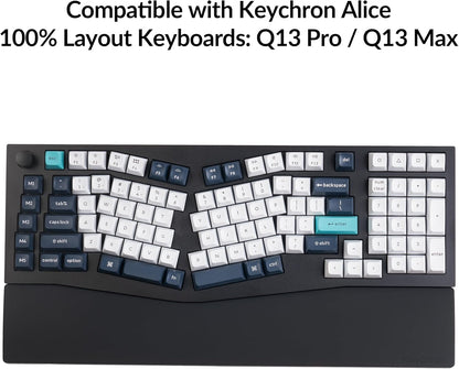 Silicone Wrist Rest for Keychron K10 Pro / K10 Max/ K10 HE / Q6 / Q6 Pro / Q6 Max / Q6 HE / V6 / V6 Max, 17.6" Non-Slip Palm Rest, 100% Full-Sized Mechanical Keyboards Support with Typing Pain Relief