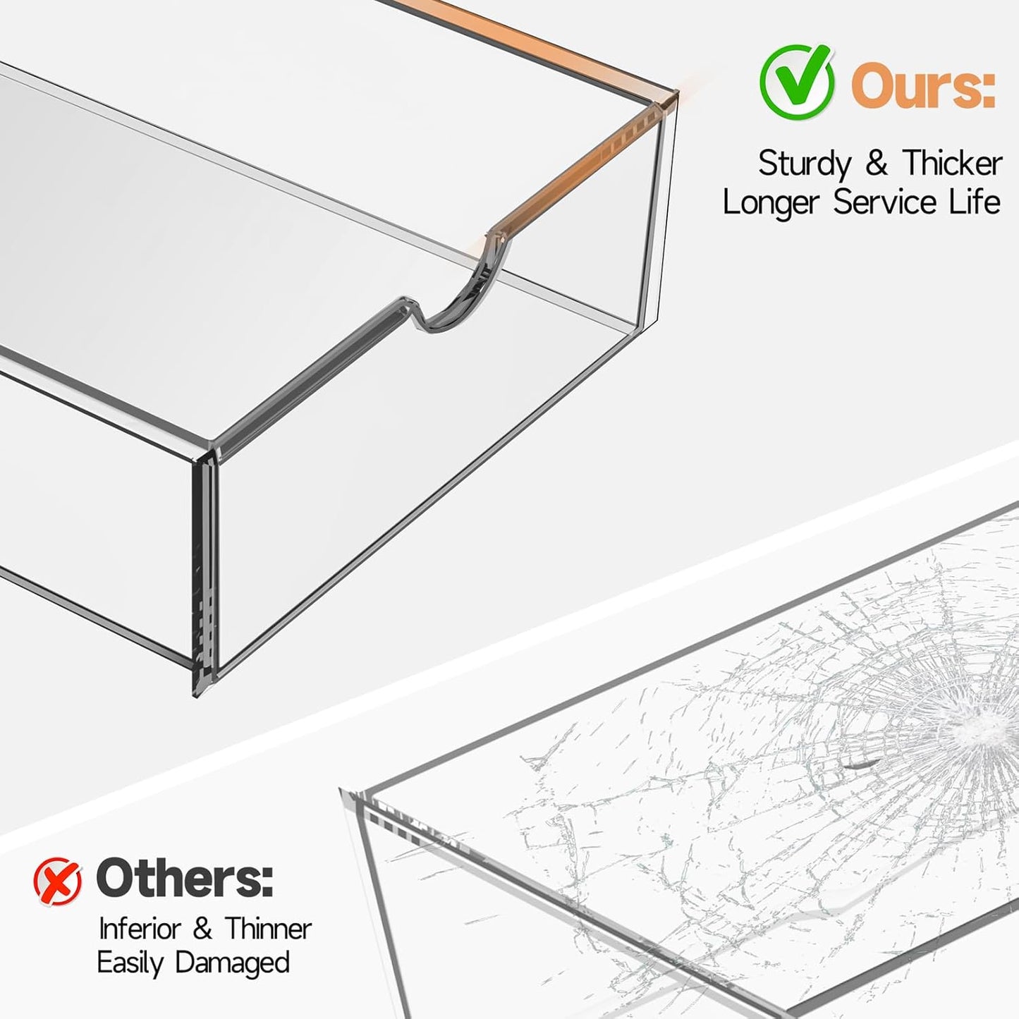 Makeup Drawer Storage Organizer with 20 Drawers, 4 Set Acrylic Office Desk Organization and Storage, Dustproof Drawer Organizer for Makeup, Office, Countertop, Jewelry, Pen, Desktop, Bathroom, Bedroom