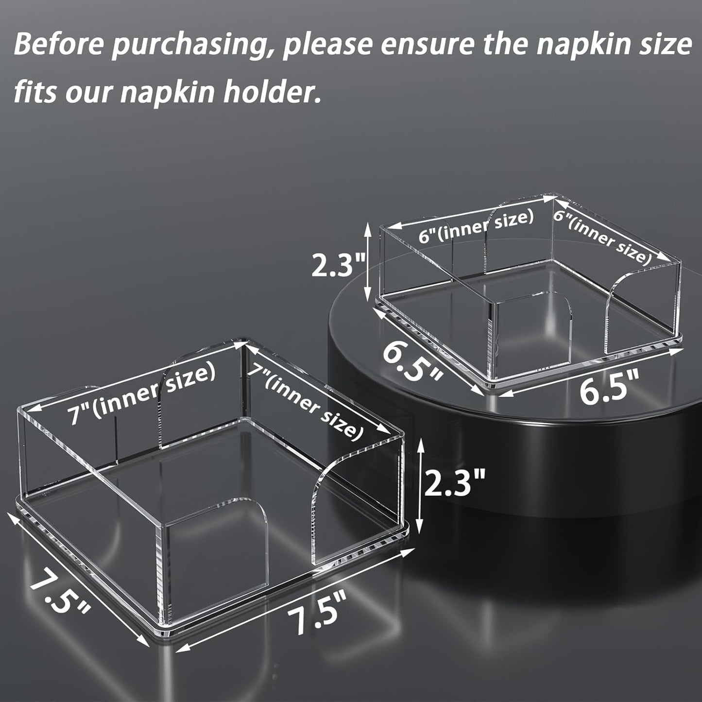 Transparent Acrylic Napkin Holder Clear Guest Paper Disposable Hand Towel Dispenser Tray Organizer For Table Home Kitchen Restaurant and Hotel Business
