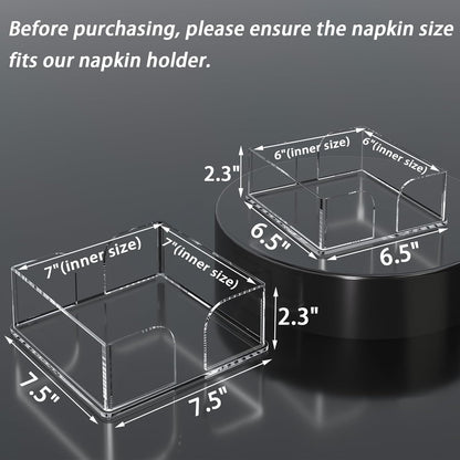 Transparent Acrylic Napkin Holder Clear Guest Paper Disposable Hand Towel Dispenser Tray Organizer For Table Home Kitchen Restaurant and Hotel Business