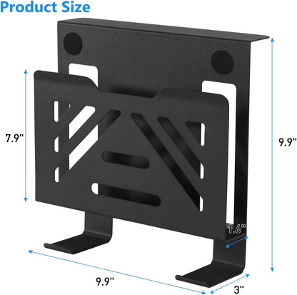 MAXECHO Desk Side Storage, Under Desk Laptop Mount, Table Side Hanging File Organizer, No Drill Clamp On Cable Management Tray, Laptop Holder with Magnetic Pen Holder for Office and Home, Load 22 Lbs