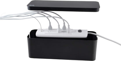 Bluelounge CableBox Mini Cable Management with Small Surge Protector, Black (CBM-BL)