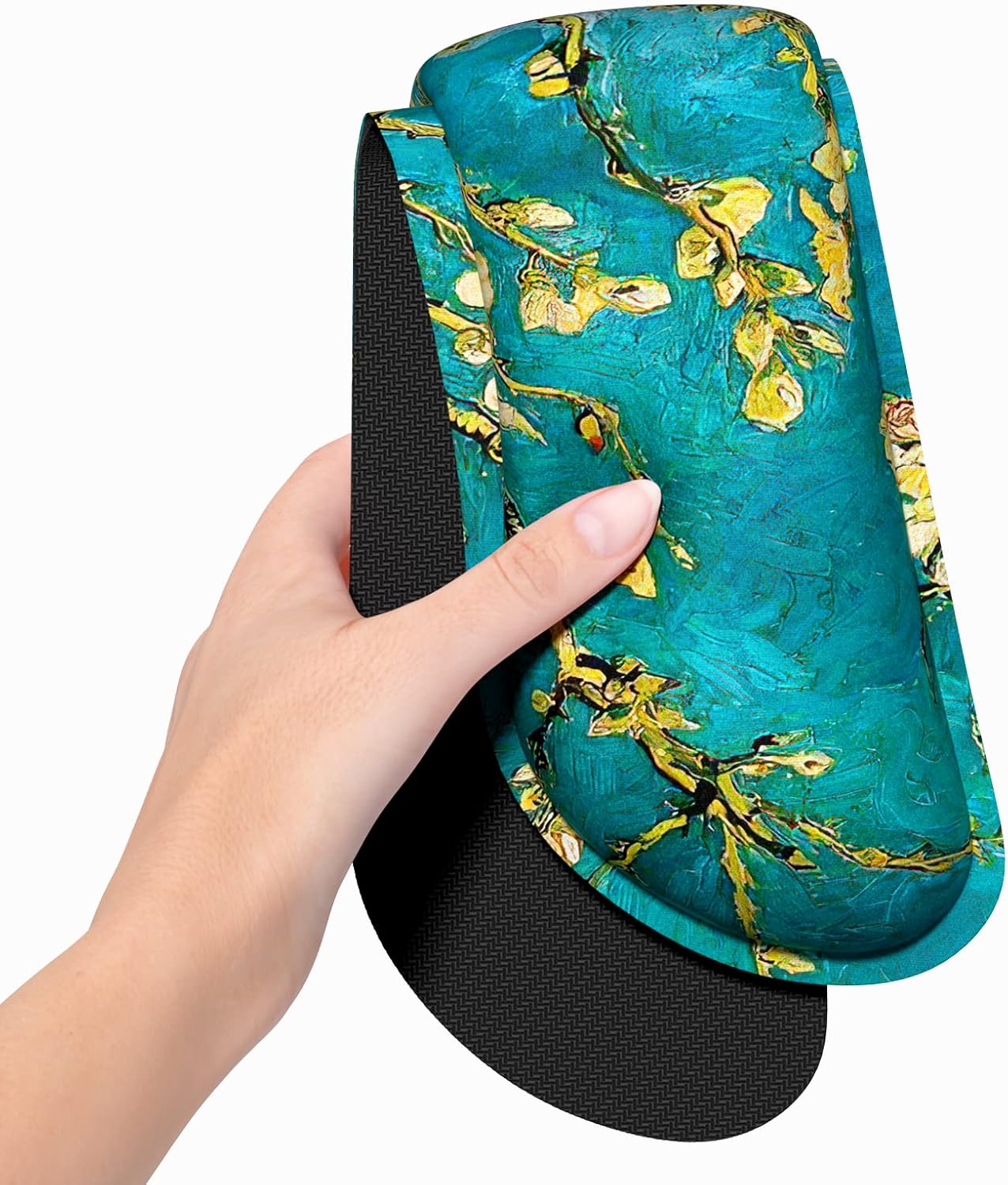 Dapesuom Enlarge Keyboard Wrist Rest, Memory Foam Wrist Cushion for Desk Mats Support, Cute Pain Relief Keyboard Mouse Pad Rests Set with Non-Slip Base for Gaming Laptop Office Computer, Green Leaf