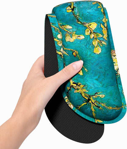 Dapesuom Enlarge Keyboard Wrist Rest, Memory Foam Wrist Cushion for Desk Mats Support, Cute Pain Relief Keyboard Mouse Pad Rests Set with Non-Slip Base for Gaming Laptop Office Computer, Green Leaf