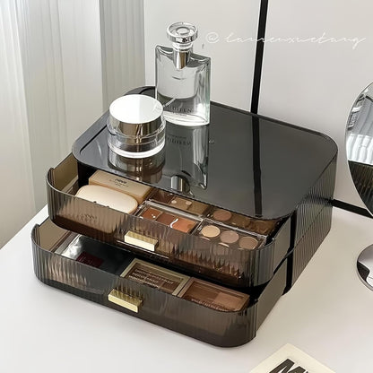 Stackable Cosmetics Organizer Drawers, Bathroom Vanity Makeup Organizers and Storage, Ideal for Desk and Dresser Countertops, Great for Palette, Skincare, Lipsticks, Nail Care. Green