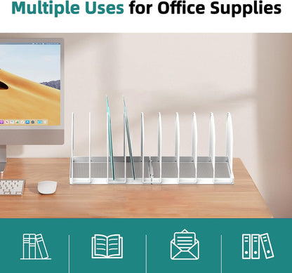 SUPEASY File Organizer for Desk, 5-Section Mesh Desk Organizer, Vertical File Holder Desktop Organizer File Sorter, File Folder Holder for Office Supplies, Black