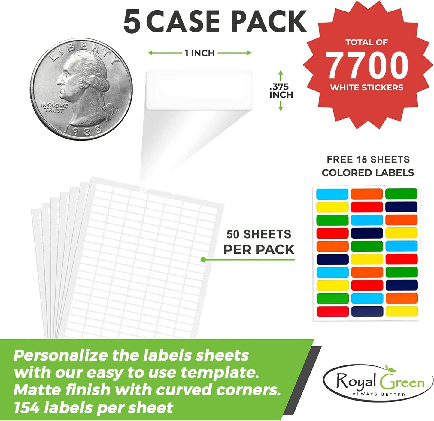 White Rectangular Labels + Bonus Color Labels - Value Pack - 1138 Pack