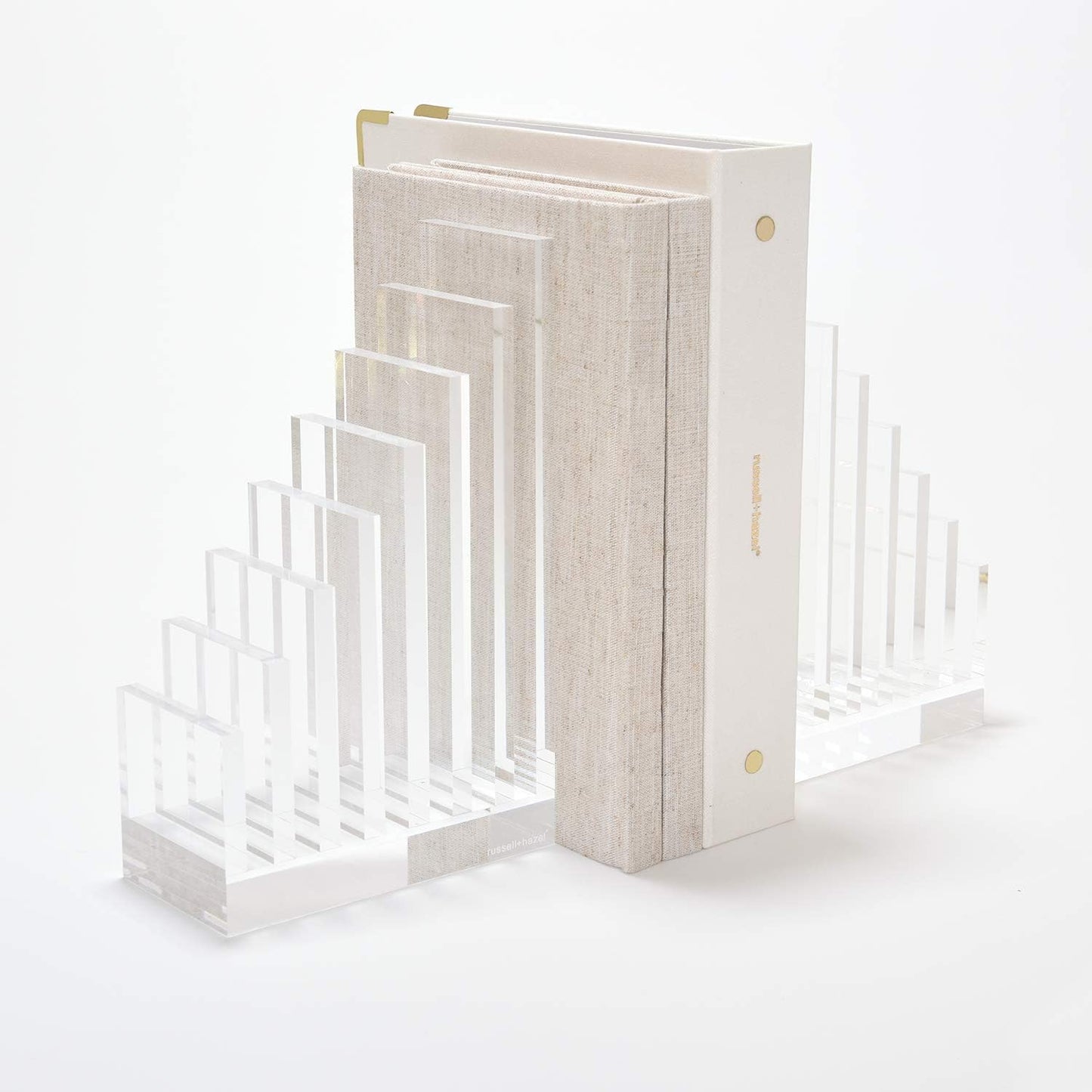russell+hazel Acrylic Compartment Bloc, 12” x 4” x 1.5," 3 Moveable Dividers, 1 Count, 98141