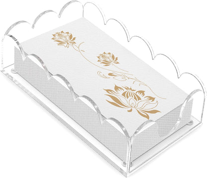 Acrylic Napkin Holder, Clear Guest Towel Holder Tray for Bathroom Kitchen - Disposable Paper Hand Towel Organizer for Hotel Restaurant Dining Table Party (9"x5.1"x2.4")