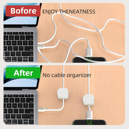 6Pcs Magnetic Cable Clips, Cable Management, Office Desk Accessories, Cord Organizer, Cable Smooth Adjustable,for Desk, Wall, Car, Motorcycle,Home Office, Phone Cable Management (Black)