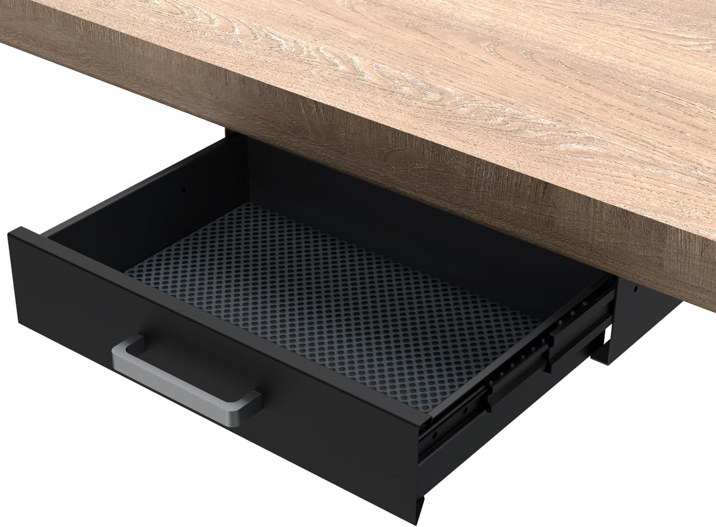 UNITEDPOWER Under Desk Drawer Storage, Pull-Out Office Hidden Counter Drawer, Metal Sliding Organizer Mount Below Table, Optional Bracket Height, Black