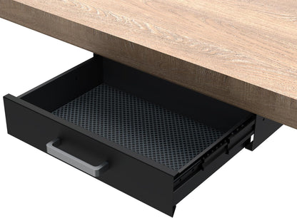 UNITEDPOWER Under Desk Drawer Storage, Pull-Out Office Hidden Counter Drawer, Metal Sliding Organizer Mount Below Table, Optional Bracket Height, Black