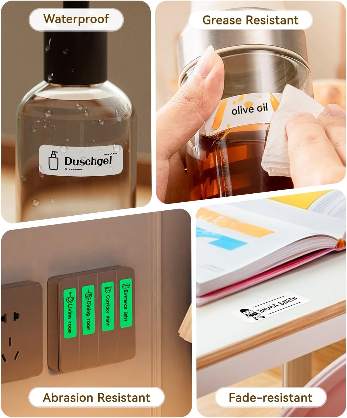 NIIMBOT Label Maker Machine Bluetooth Label Printer for School Home Office Organization, Wireless Mini Labeler D110 Upgraded Version, Label Machine with 1 Label Tape, White