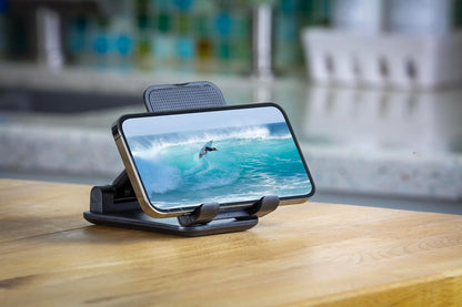 Scosche SUFMPS-SP Universal Cell Phone Stand and Holder with Non-Slip Cradle, Foldable, Adjustable Non-Magnetic Mount for Home Office Desk or Travel Compatible with iPhone, Tablet and All Devices