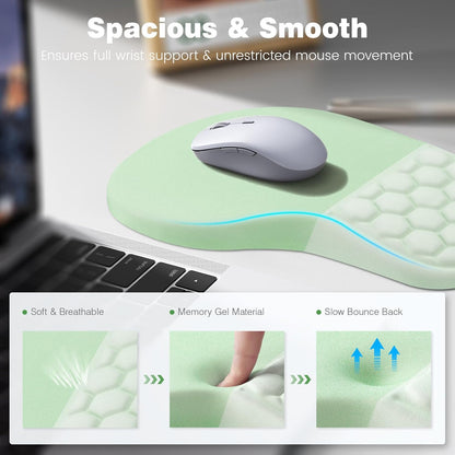 Ospelelf Ergonomic Mouse Pad and Keyboard Stand Wrist Rest Set, Memory Foam Comfort, Pain Relief for Typing, Office Desk Accessories, Moonlit Blossoms