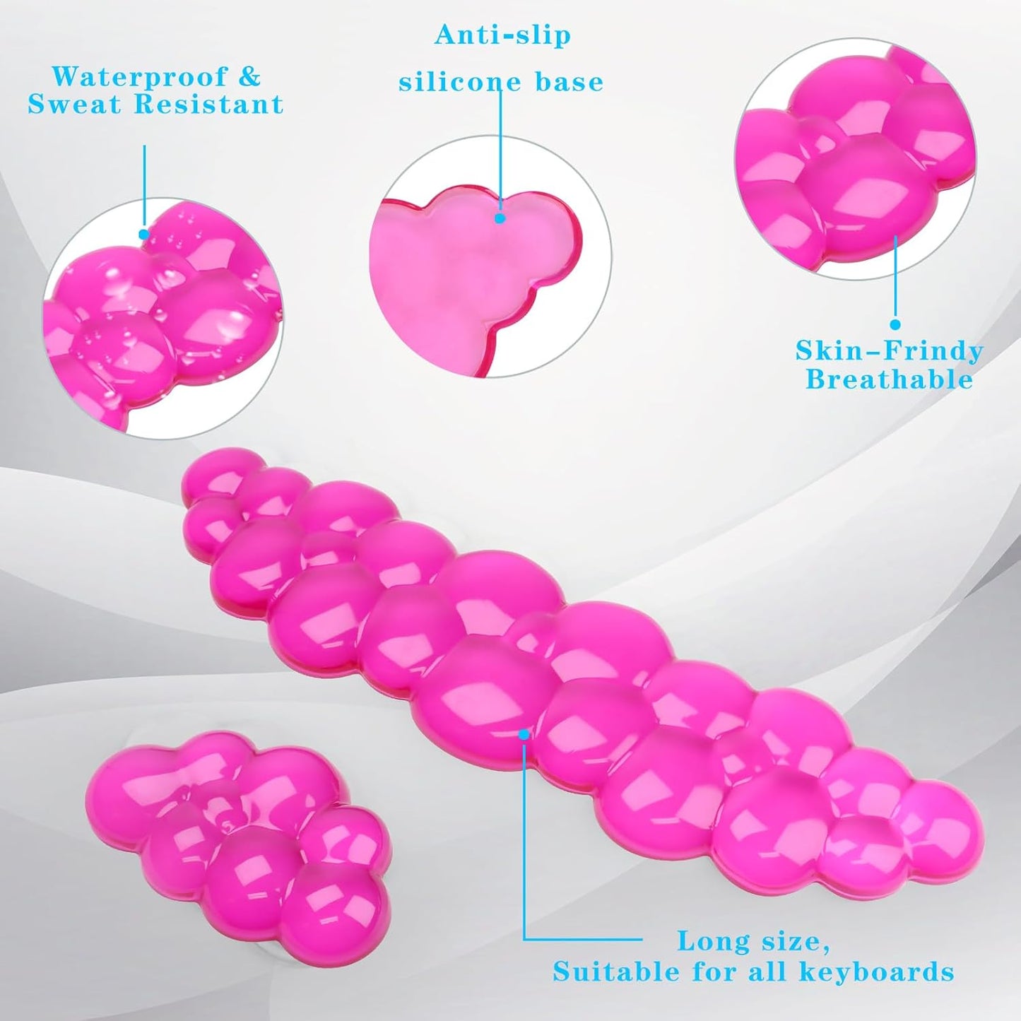 Gel Cloud Keyboard and Mouse Wrist Rest, Cute Wrist Support and Arm Support Keyboard Rest for Keyboard and Mouse Typing Pain Relief，Suitable for Office/Computer/Laptop/Gaming (Pink)