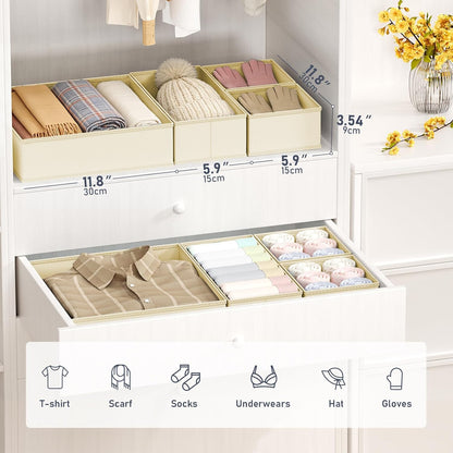 DIMJ Drawer Organizer Clothes - 20 Pack Closet Drawer Organizer Bins for Baby Clothes Storage, Fabric Dresser Organizer for Nursery Bedroom, Foldable Small Drawer Dividers for Underwear Socks