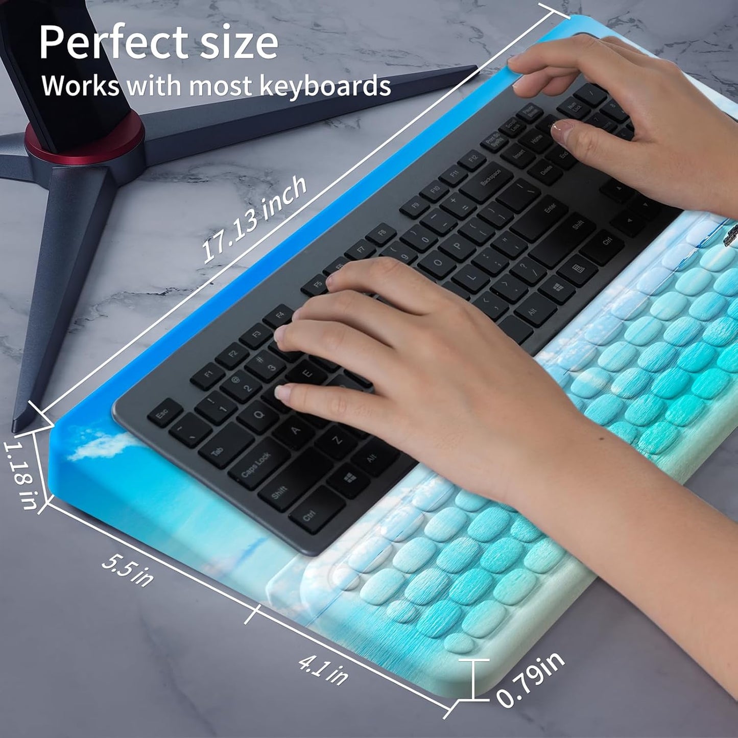Keyboard Stand for Desktop, Keyboards Wrist Rest, Ergonomic Keyboards Holder for Easy Typing Working, Wrist pad for Keyboards with Comfortable Wrist Rest for Keyboard Pink