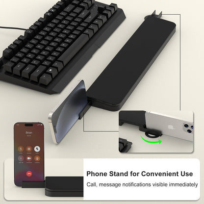 VICHYIE Keyboard Wrist Rest with Cleaner Kit, Wrist Pad for Tenkeyless Keyboard, Typing Pain Relief, Multi-Functional Cleaning Kit for Earbuds, Phones, Desk Accessories for Home & Office (Black)