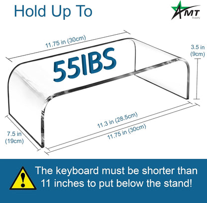 AMT Premium Acrylic Clear Monitor Riser Laptop/PC/Multimedia Monitor Stand for Home Office