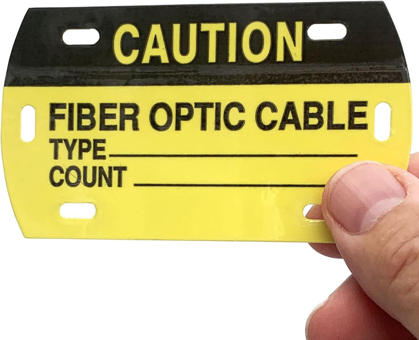 SmartSign Caution Fiber - Optic Cable Tags | 3.5" x 2" Self-Laminating ID Labels,16 mil HDPE, Pack of 50, Made in USA