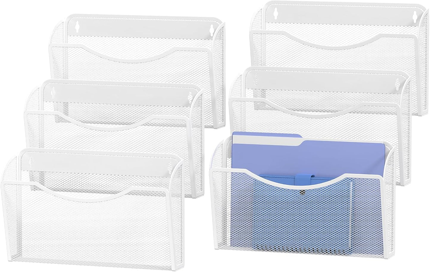 MINDEPOT Wall File Organizer,Hanging Wall Mounted File Folder Binder Holder Mail Organizer for Office,Home and School Supplies