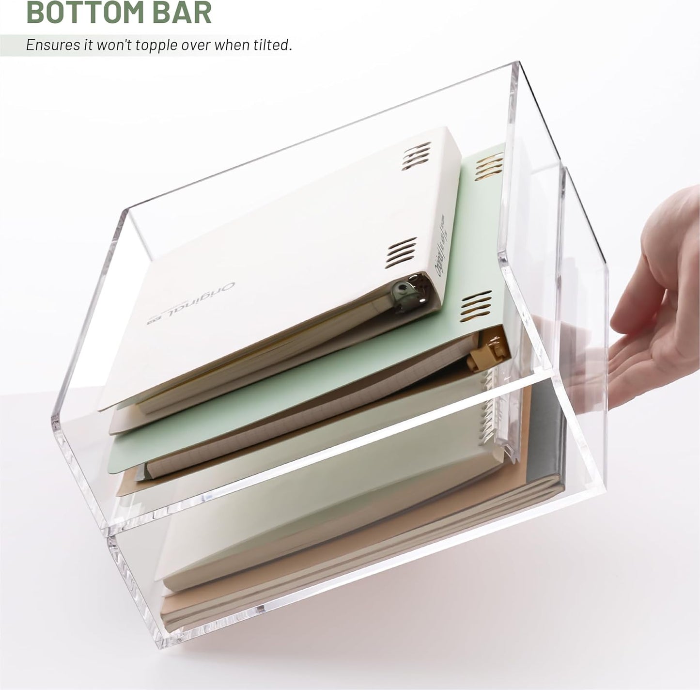 HeZone Paper Organizer Letter Tray, Clear Acrylic Paper Tray, School Teacher Office Supplies Organization, Stackable Desk File Organizer, Classroom Decor and Accessories-2 Pack…