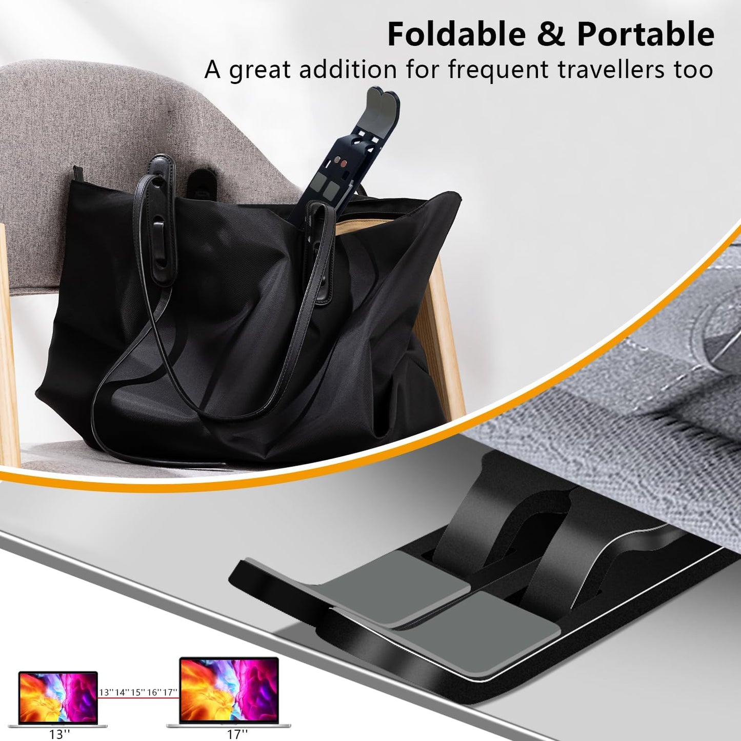 Laptop Stand, Computer Tablet Stand, Adjustable Aluminum Foldable Portable Laptop Holder Riser, Compatible with MacBook Air Pro, Lenovo, HP, Dell, More 10-15.6” Laptops and Tablets (Red)