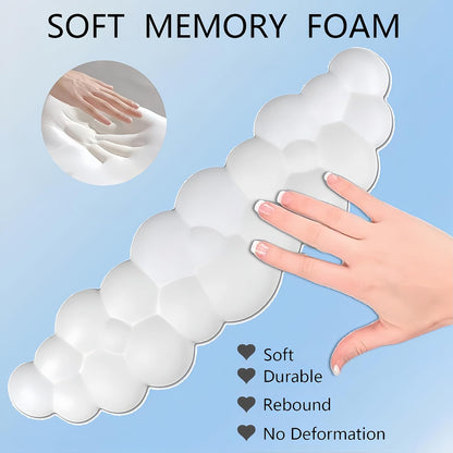 Cloud Wrist Rest Keyboard Pink Mouse Pad Set with Wrist Rest Ergonomic Wrist Pad Memory Foam Non-Slip Base Cute Gradient Wrist Support for Computer Laptop Gaming Home Office Relief Typing Pain