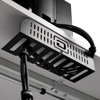 Gator Frameworks Metal Cable Management System - Mounts Under Desk for a Clutter Free Space with 1" Sapced Slots and (6) Cable Ties, (GFW-CBLMGM-MTL)