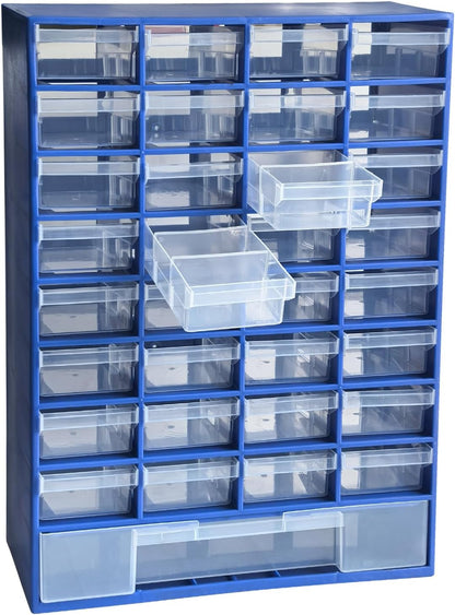 33 Drawer Plastic Small Parts Organizer, Storage Bin with Drawers for Hardware, Parts, Crafts, Beads, 11.8 x 16.1 x 5.2 Inches (Black)