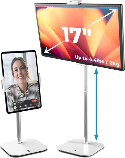 COOPER TabStand, 20" Tall iPad Stand for Desk, Portable Monitor Holder up to 17" Holds 4.4lb, Desktop Tablet Stand, Tablet Mount, Apple iPad Holder for Desk, for Samsung, Kindle, Fire (Night Black)