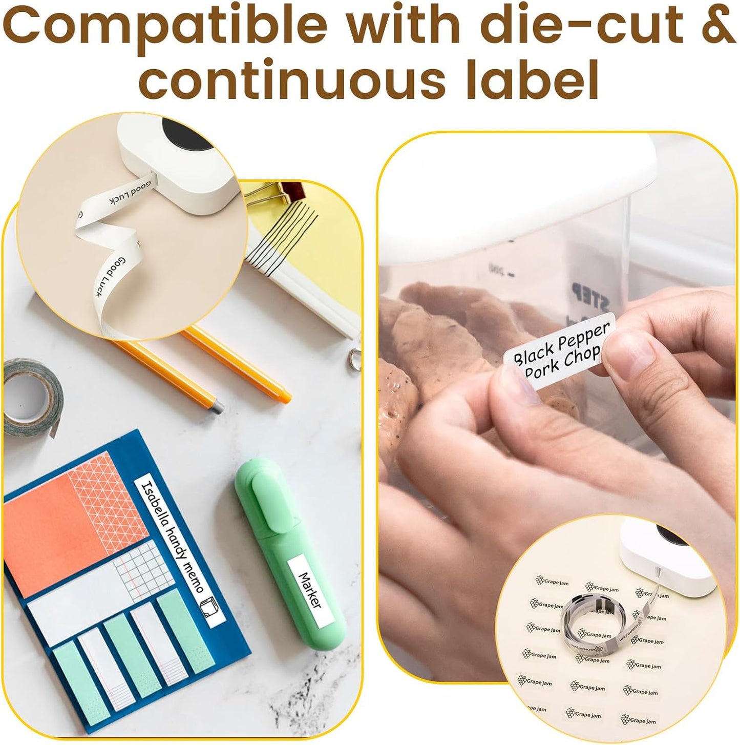 Phomemo Label Maker, D30 Portable Bluetooth Label Maker Machine with Tape, Small Mini Label Printer, Multiple Templates Fonts Icon Labeler for Home, School, Office