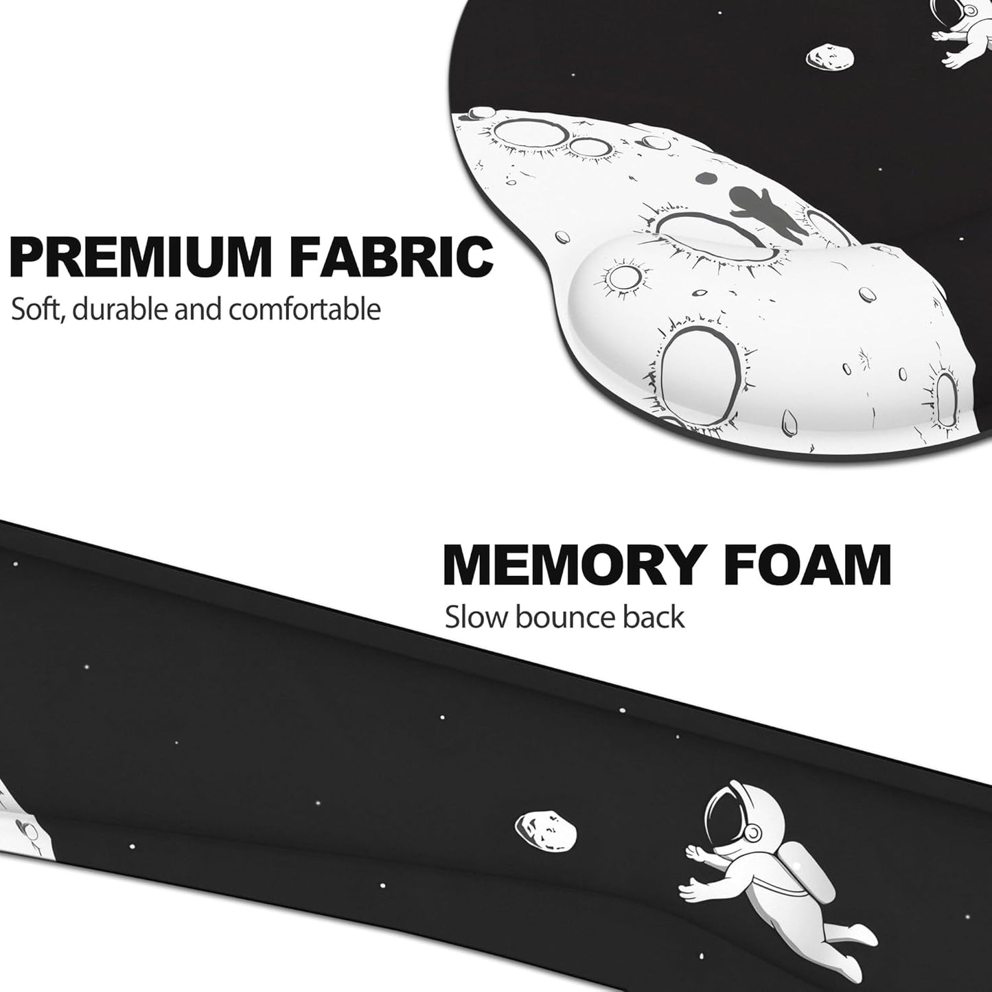 Ergonomic Mouse Pad with Wrist Rest and Keyboard Wrist Rest, Memory Foam Wrist Rest for Computer Keyboard, Easy Typing, Pain Relief, Mouse Pad Wrist Support for Gaming,Office, Laptop, Black Flower