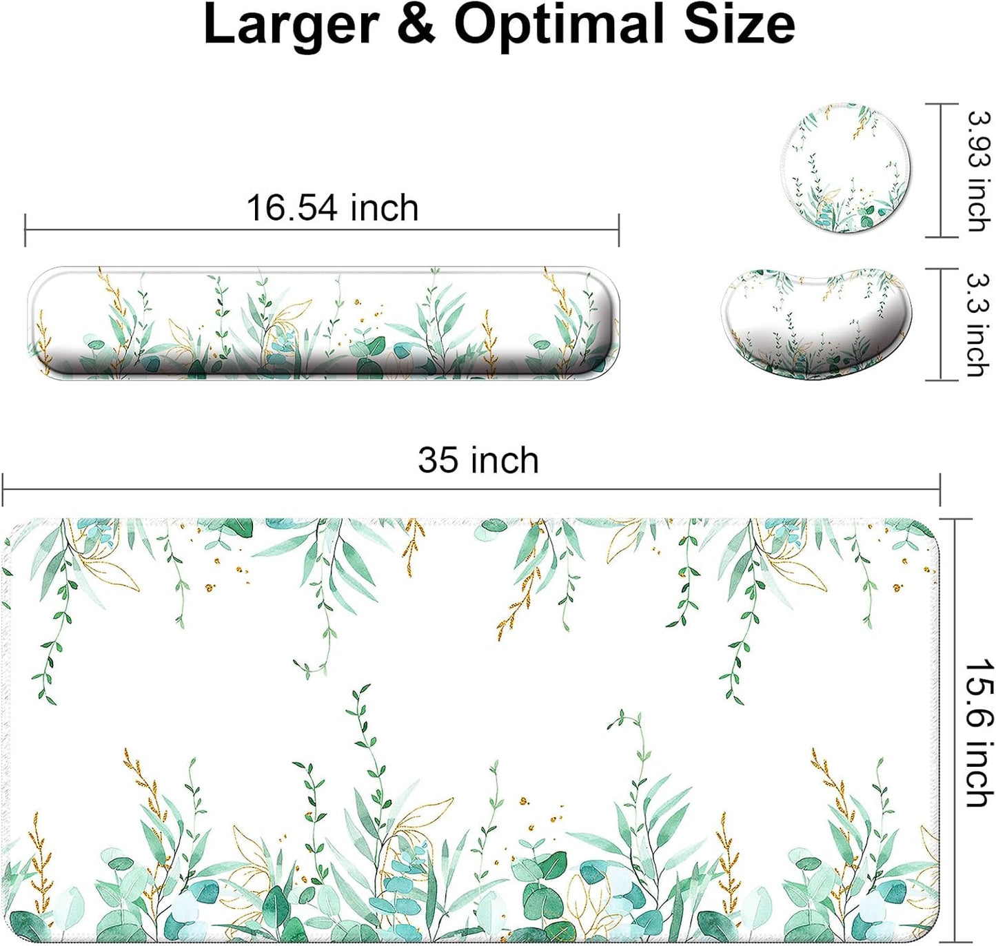 Keyboard Wrist Rest + Mouse Pad with Wrist Support + Desk Mat + Coaster 4 in 1 Set, XXL Large Gaming Mousepad Cute Ergonomic Mouse Pads for Desk Computer Laptop Office Decor-Beach