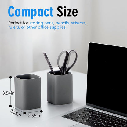 Pen Holder, 2 Pack Pencil Holder for Desk,Ceramic Pencil Cup Desk Organizer, Makeup Brush Holder Cute, Stationery Accessories for Office, School, Home (Matte white)
