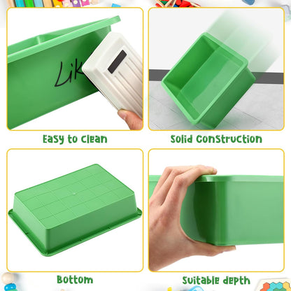 Hoteam 10 Pcs Flat Storage Organizer Tray Bin Paper Tray for Classroom Plastic Stackable File Organizer for School Office Teacher Book Organization(Clear,13.78 x 9.84 x 3.15 Inch)