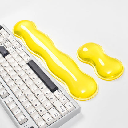 Clear Gel Wrist Rest for Keyboard and Mouse, Green Silicone Mouse Wrist Rest Set, Cute Ergonomic Wrist Rest for Keyboard 60%/75%(Green)