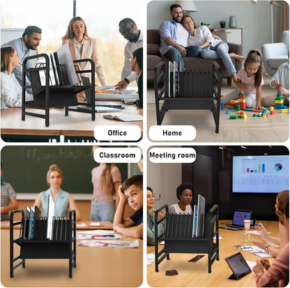 Moricher Chromebooks Charging Station 12-Slot Open Charging and Storage Rack with Leveling Feet for iPads, Tablets and Laptop Computers – Ideal for Classrooms, Offices, and Libraries